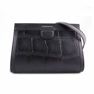 Deauville Croc-Crossbody bag-Black