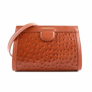 Deauville Ostrich-Crossbody bag-Brown-S